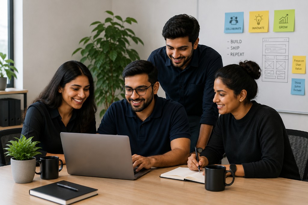 Wontonee team collaborating in the office